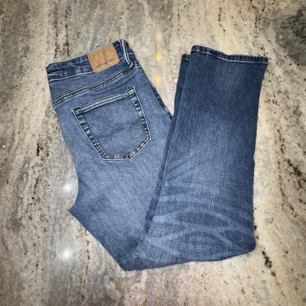 American Eagle Athletic Straight Jeans Men's Sz 34 X 30 Medium Wash